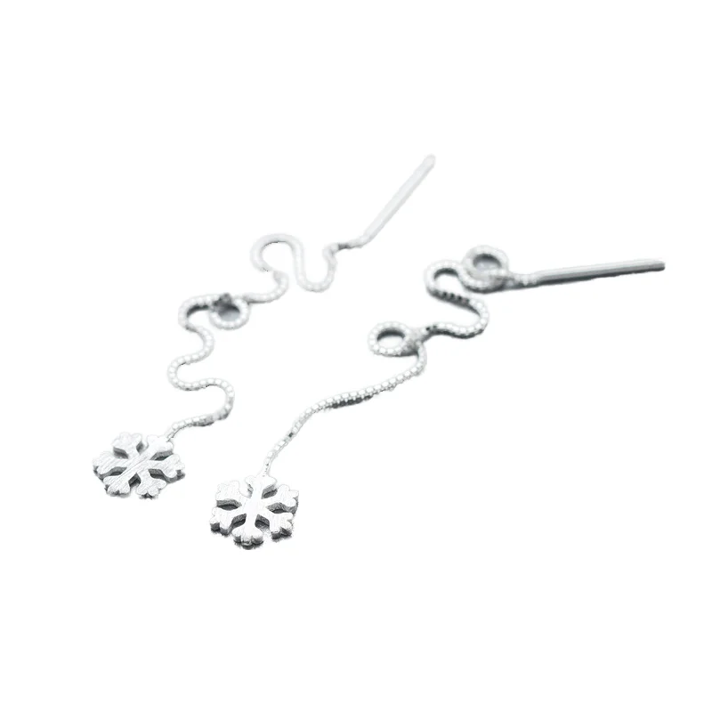 Wholesale Silver Tassel Earrings for Women Dazzling Semicircular Stud Earrings Ear Jewelry Pendientes Snow Earrings