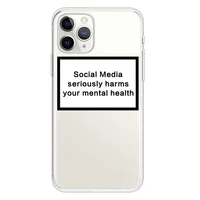

Transparent Clear Soft TPU Social Media Seriously Harms Your Mental Health Phone Case for iPhone 11 11pro 11 pro max