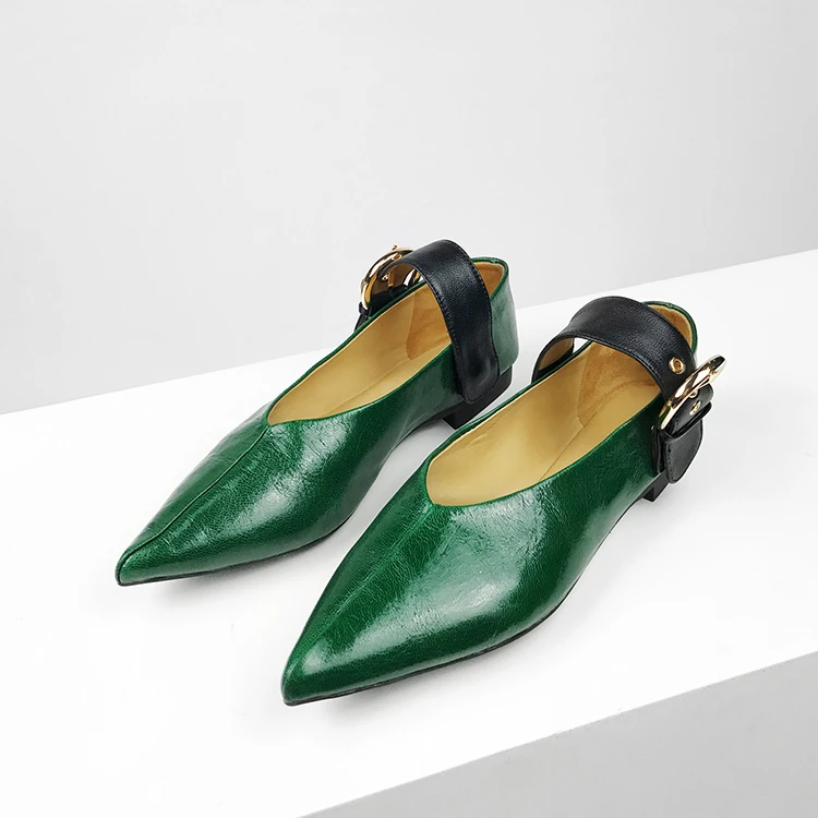 

Wholesale genuine leather women pointed toe flat shoes ladies casual shoes
