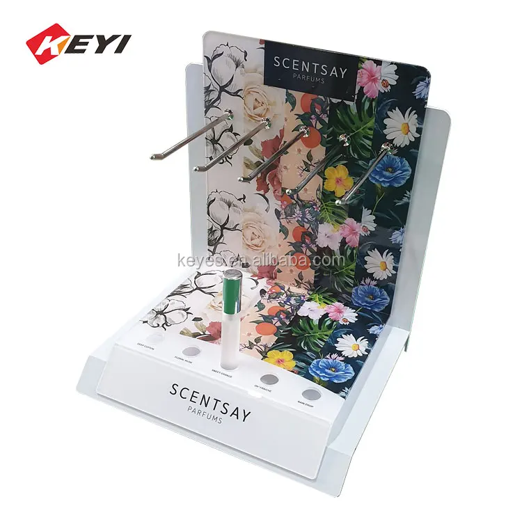 Custom Counter Top Clear Acrylic Rotating Body Oil Display Rack Stand