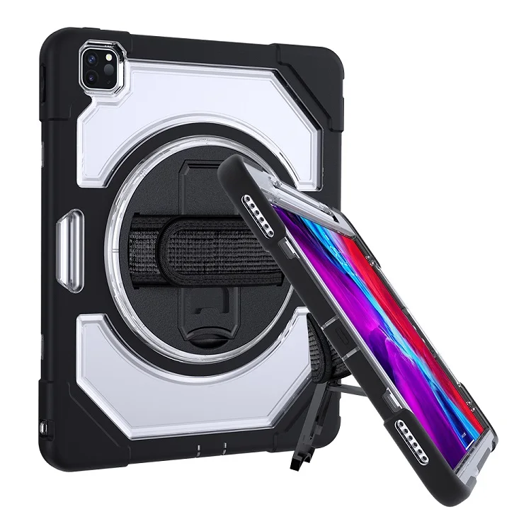 

FHL Miesherk Transparent PC Soft Silicone Stand Tablet Case For iPad 4th Gen pro 12.9 2020 Hard Case