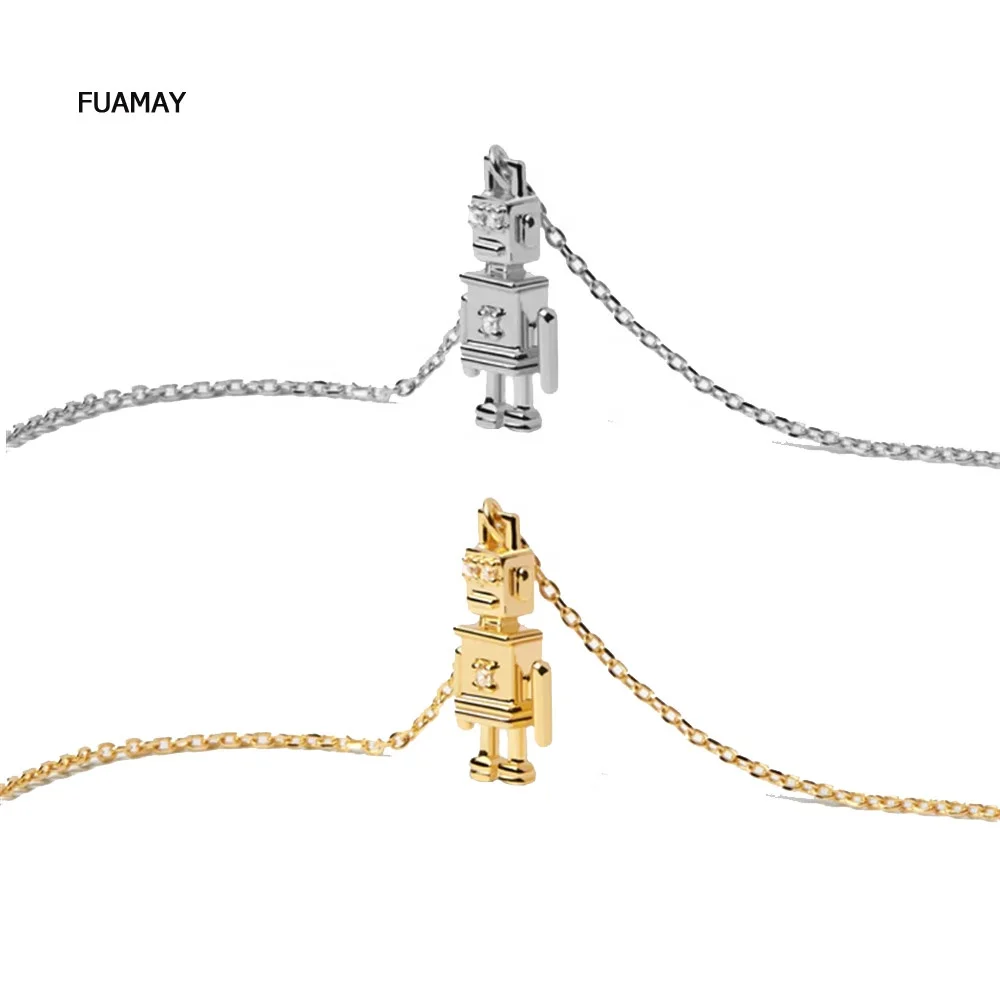 

FUAMAY Fine Jewelry Tarnish Free Necklaces Woman Robert Pendant Gold Necklaces