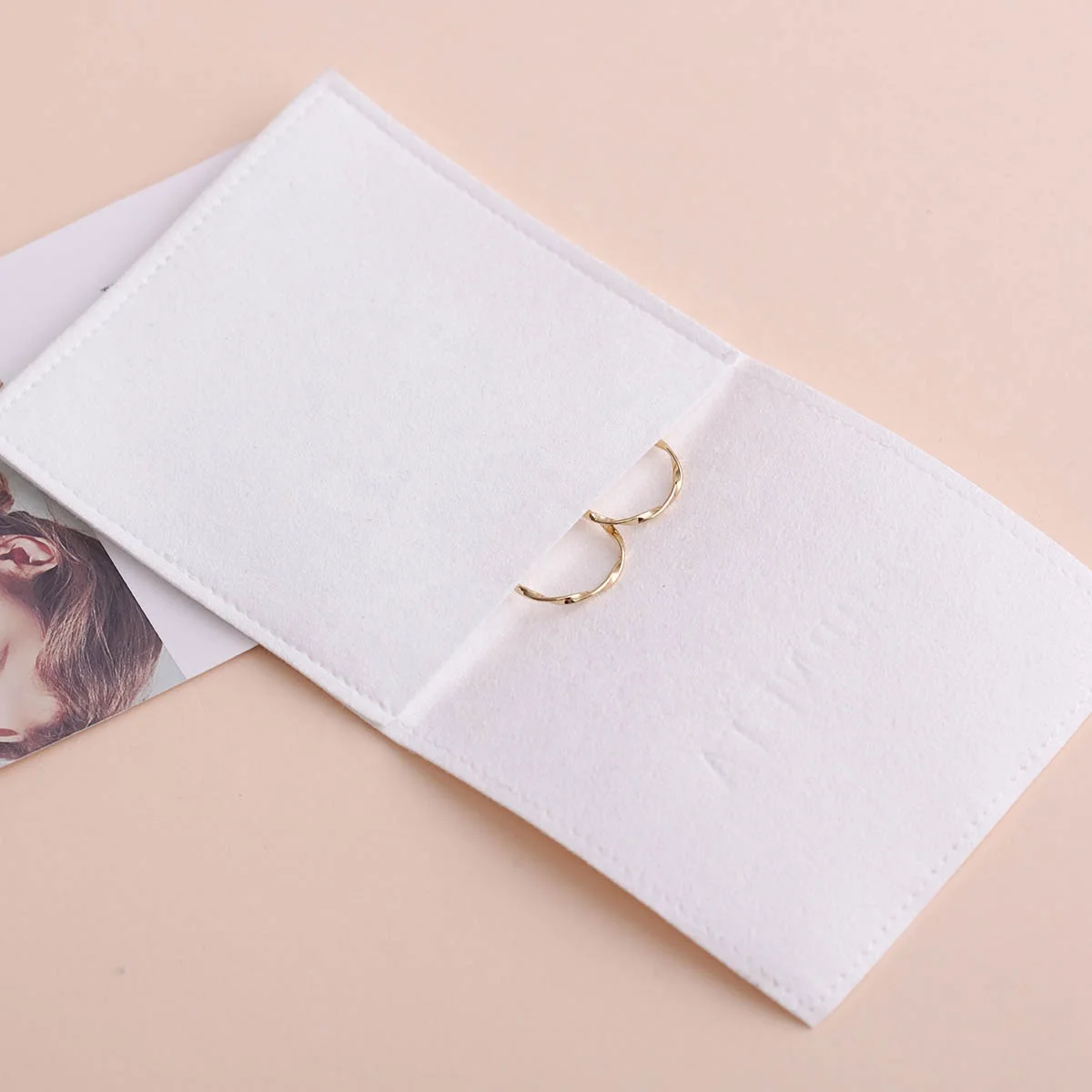 
PandaSew customized logo jewellery envelop flap microfiber jewelry dust pouch 