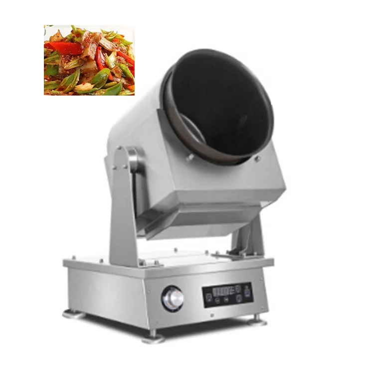 

Commercial Cooker Robot Wok kitchen Countertop Industrial Intelligent Automatic Stir Fry Machine Electric Cooking Machine, Silver