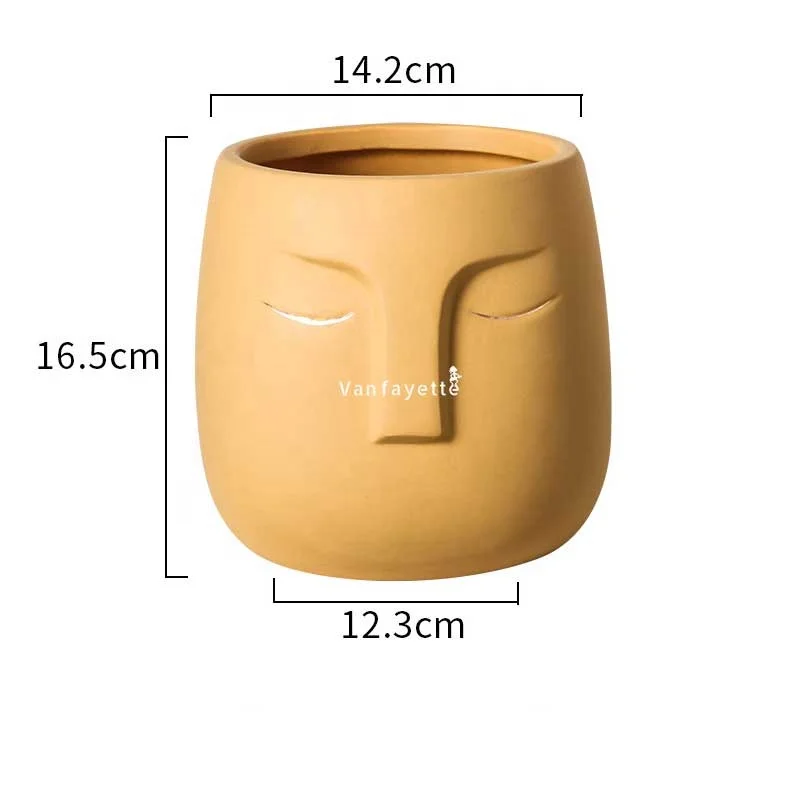 

5.6" Cheap Planters Buy Cheap Ceramic Pots Ceramic Plant Pots Ceramic Head Pot without Saucer, Optional