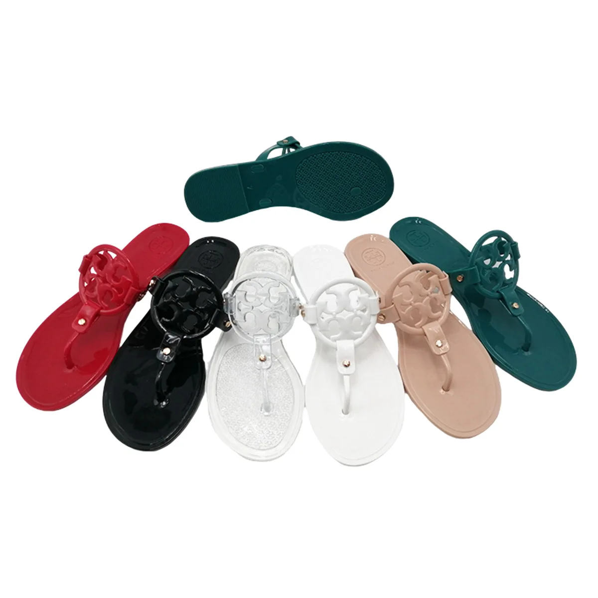 

Joghn wholesale Flip Flop Sandals Latest Fashion casual Non-slip soft summer Beach PVC Jelly Flip-flops Women's Slippers, Customized color