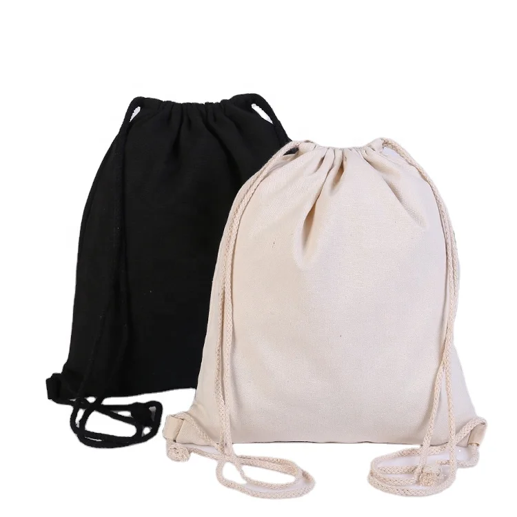 

Pinghu Sinotex Promotional Custom Logo Large Cotton Canvas Shopping Bag Drawstring Backpack, Customize color