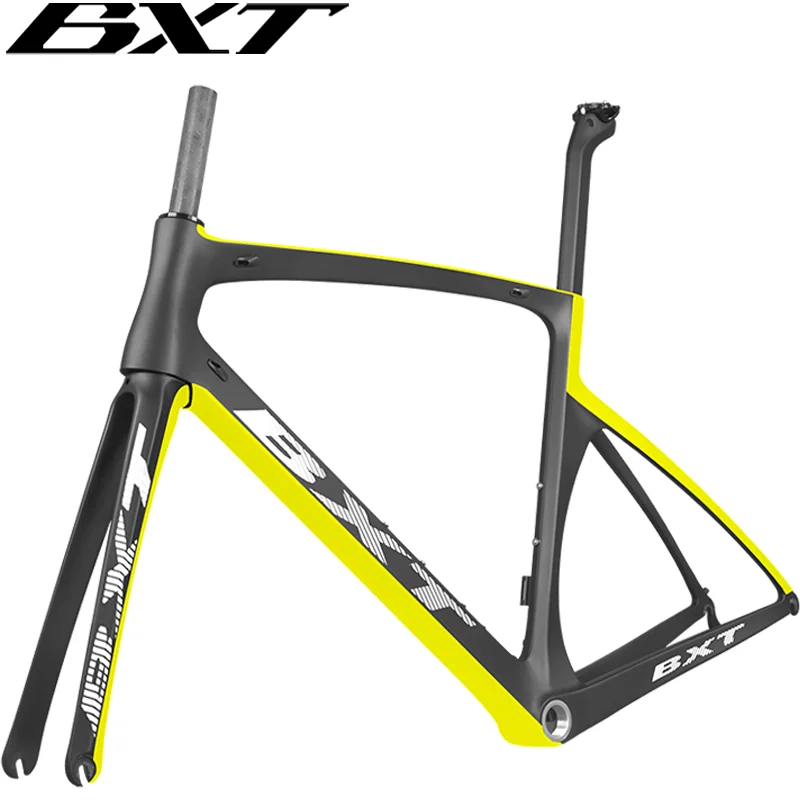 

Chinese cheap carbon raod bike frame V brake di2 bike UD weave bike frameset new design with fork, Yellow/orange/black/gray/pink/green