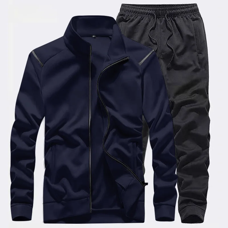 

Newest Fall Fashion Men Fitness Tracksuit With Zipper Athleisure Pants Sport Workout Running Sets