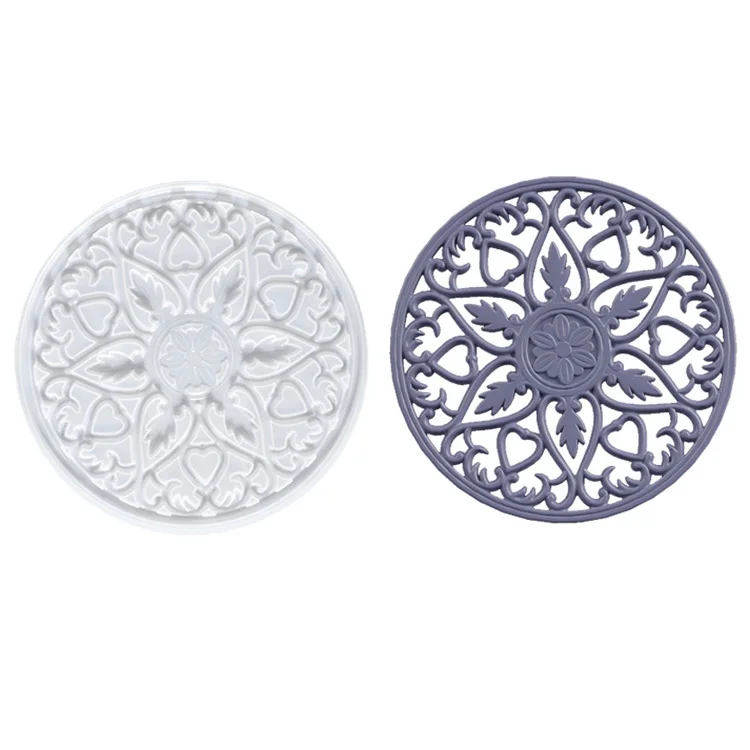 

Resin Molds 2 Pcs Large Silicone Coaster Molds with Clear Mandala Patterns Round Coaster Molds for DIY Epoxy Resin Cups Mats Hom, White