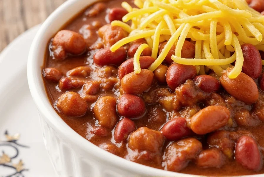 Plate of four-way Skyline chili with cheese and onions