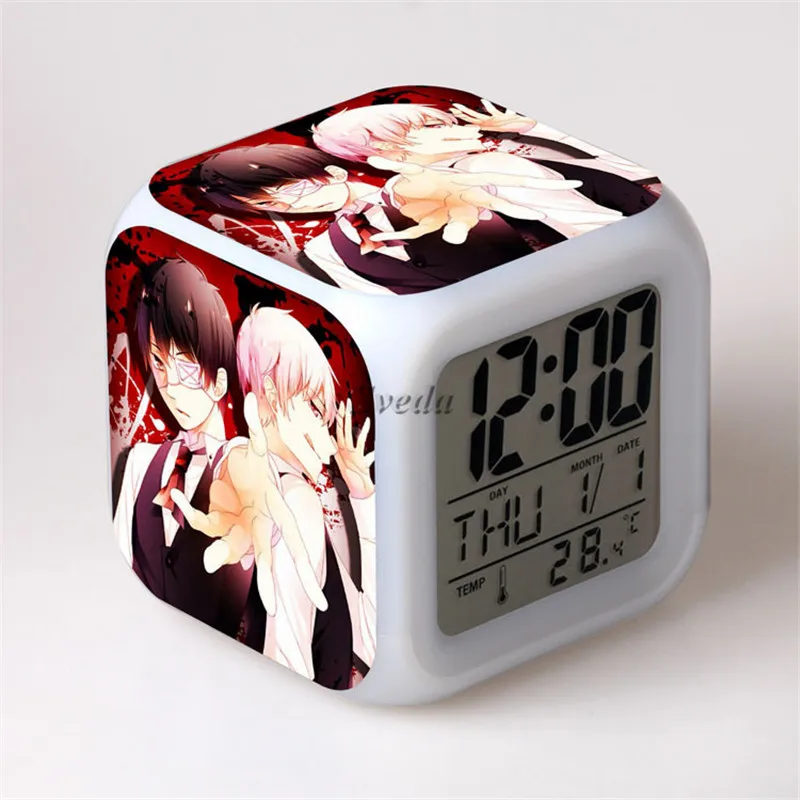 Japanese Anime Tokyo Ghoul Seven Color Change Glowing Digital Alarm Clock 