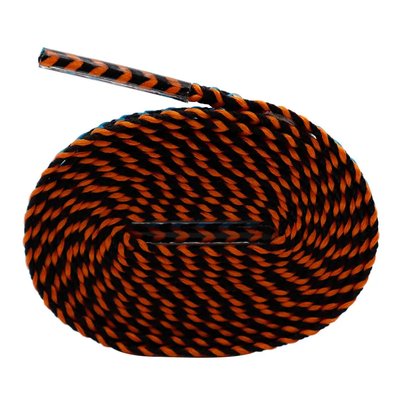 

Weiou Factory direct sale 140 cm fashion design flat three-color satin lace shoelace strap plastic pointed toe custom shoelace