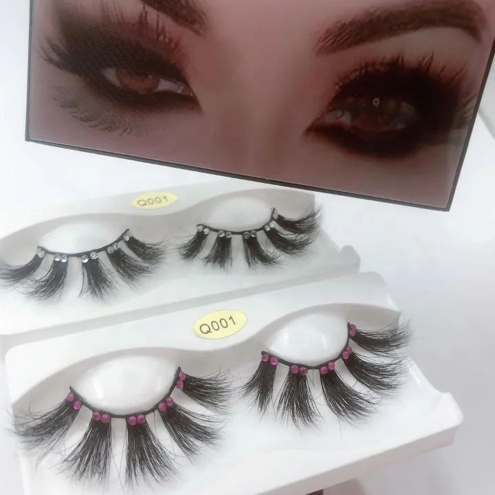 

Blinking girl packing New Thick Diamond Natural 3d mink False Eyelashes, Black