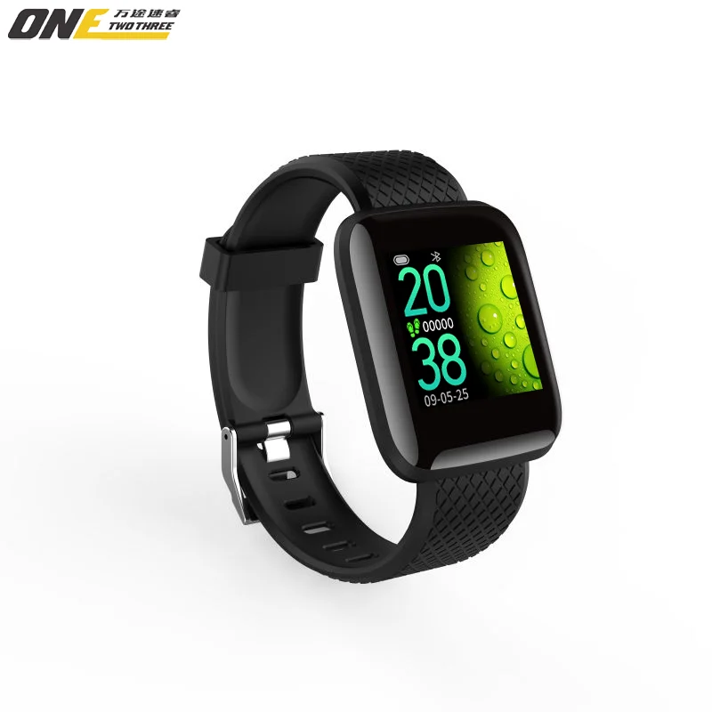 

New smartwatch fitness exercise heart rate blood pressure steps detection hd color screen message alert bracelet, 6 colors