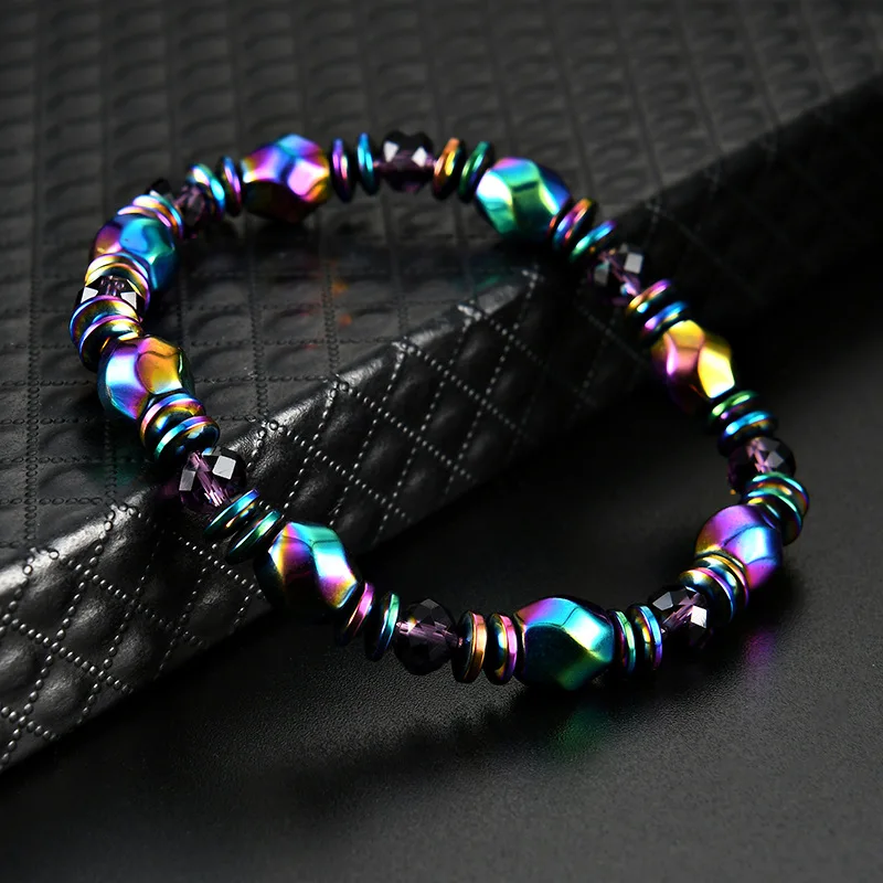 Fashion New Multi-Color Magnetic Healing Bracelet Arthritis Weight Loss Pain Relief Magnetic Lymph Detox Bracelet for Women Men