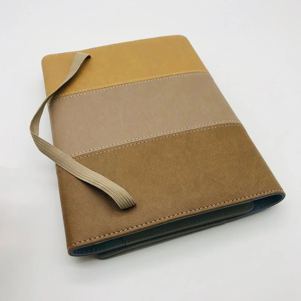 
3 folded elastic band PU leather covers travelers notebook with refillable inner diary 
