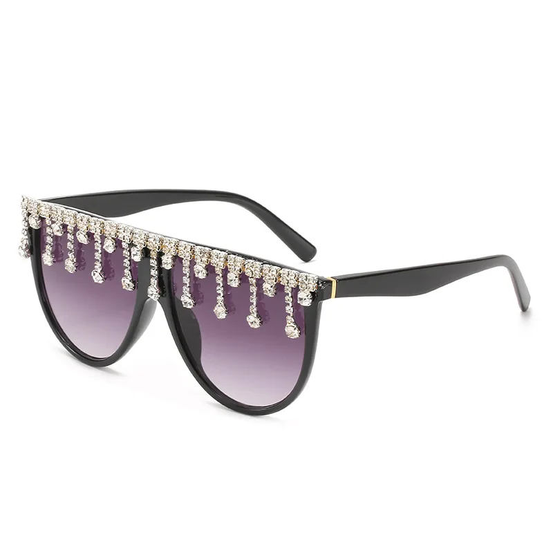 

Newest Trendy Women Oversized Rhinestone Sunglasses, Fashion hot Diamond tassel Luxury Sunglasses 2021, As sku