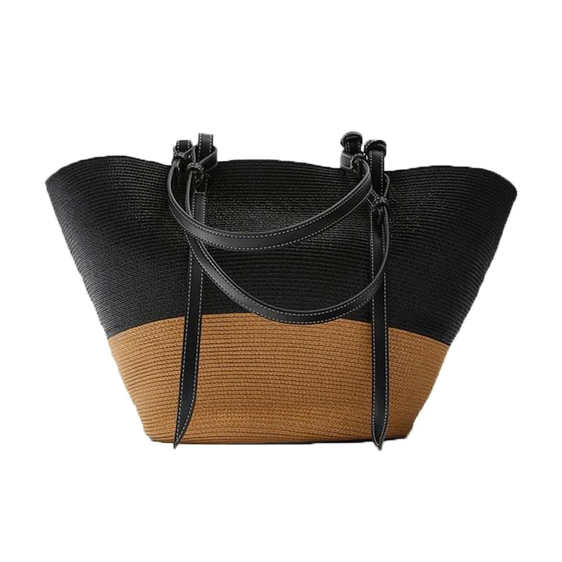 

Lady Summer Beach Straw Basket Bags Casual Rattan Large Capacity Totes Women Brands Designer Handbags Wicker Woven Shoulder Bags