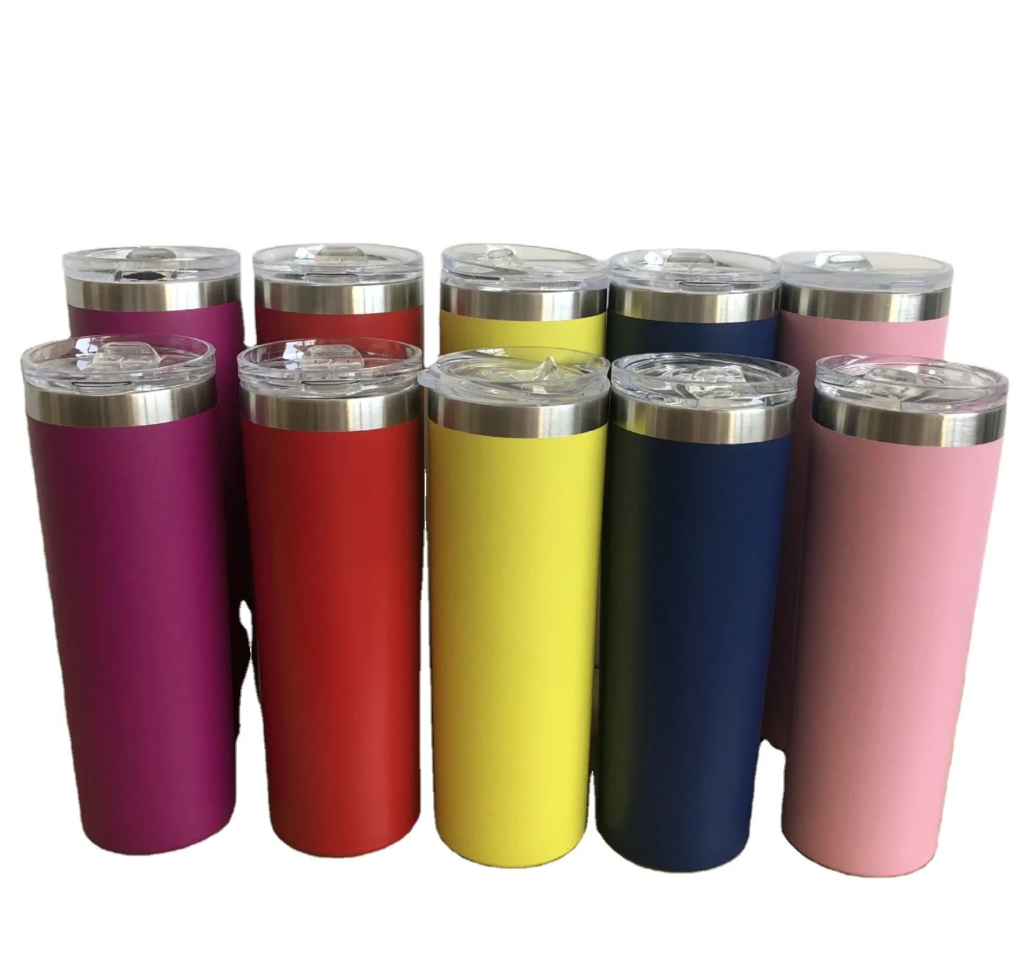 

H1003 20oz 30oz Portable Car Coffee Mugs Straight Vacuum Bottle Double Wall Insulated Stainless Steel Tumbler, Multi colour