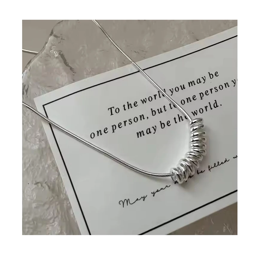 Fashion Snake Chain 925 Sterling Silver Wire Twist Choker Necklace for Women