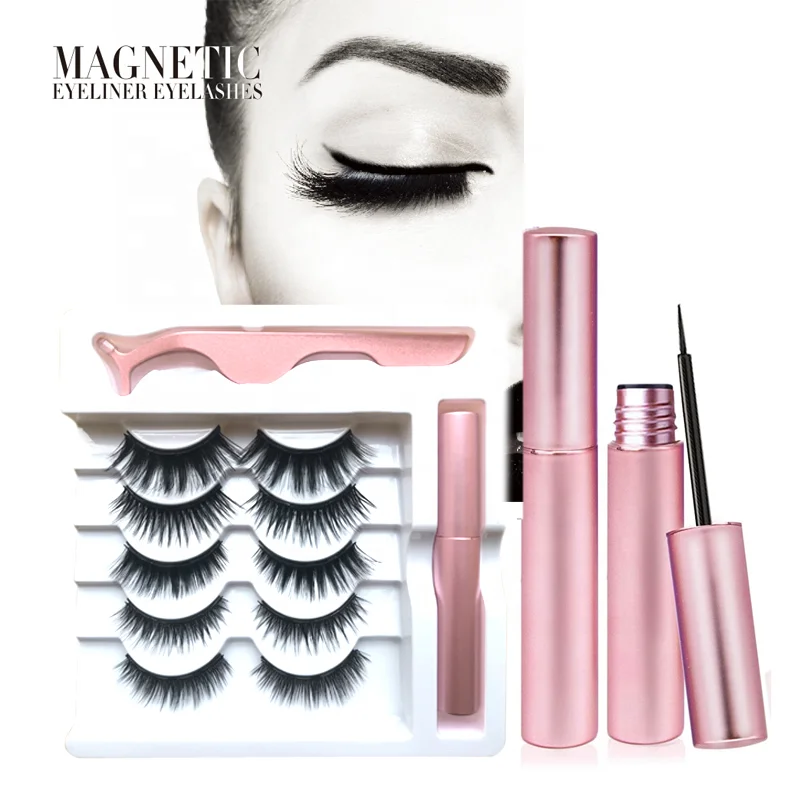 

eyelashes custom 5 pairs magnetic eyelashes with eyeliner magnetic eyelash box