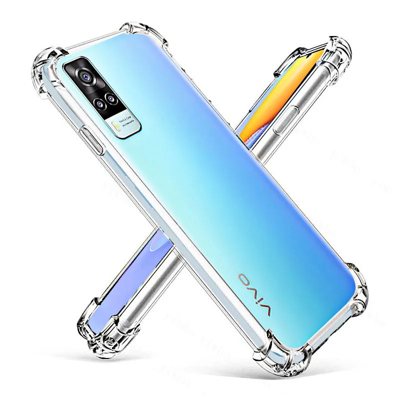 

Shockproof TPU Phone Case For VIVO X70 X60 X50 X30 Pro Y76s Y21 Y15s Y53s Y33s Y73s Transparent Fall Soft Cover