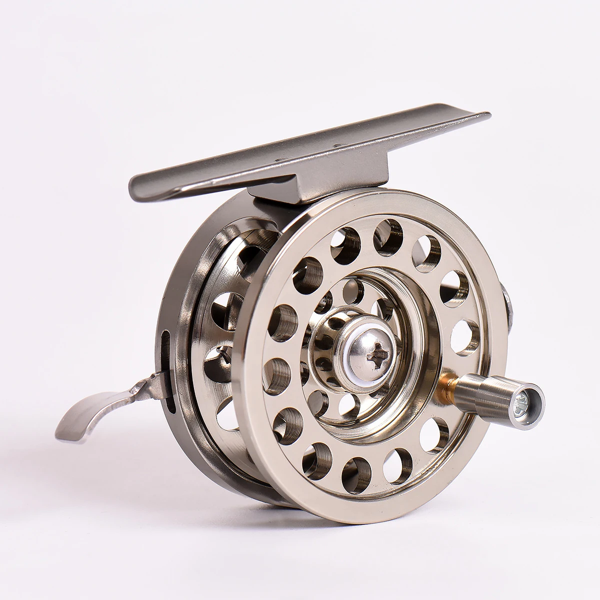 

WEIHE Full Aluminum Ice Fishing Reels Right handed V-shape 2BB+RBB Ice Fishing Wheel 50mm 60mm Fly Fishing Reels Gear ratio 1:1, See detailed drawing