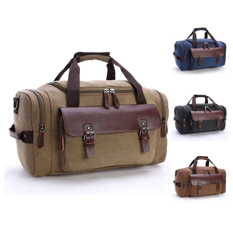 

Carry on canvas weekend bag travel duffel overnight duffle bags with shoe compartment