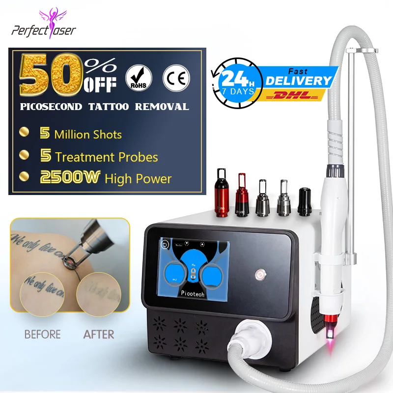 

New Arrival Four Wavelengths Available 1064nm 532nm 755nm And 1320nm Picosecond Laser Freckle Removal Tattoo Removal Machine