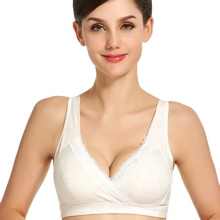 

Pregnant women's cross-shaped nursing bra without steel ring, colorful cotton yoga sports vest
