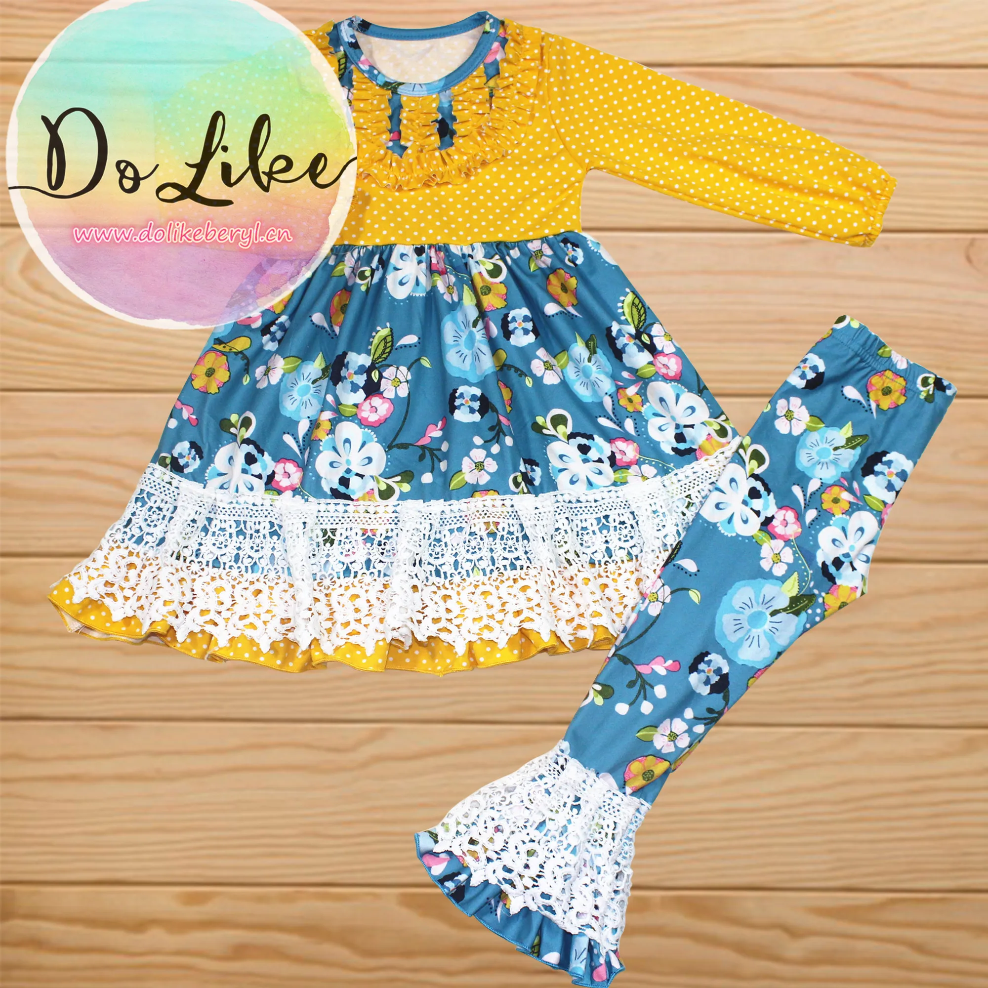 Farm Prints Kids Clothing Girls Boutique Baby Clothes Set Winter