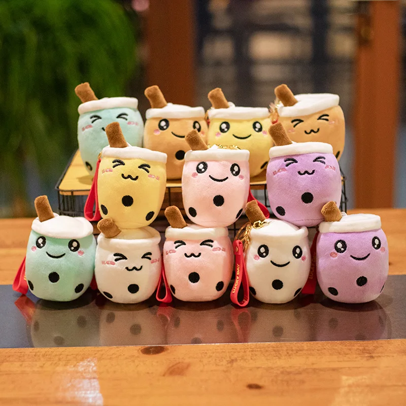 

New Colors 10cm Stuffed Boba Plush Keychain Cute Soft Milk Tea Sweet Gift Bubble Key Plush Boba Keychain