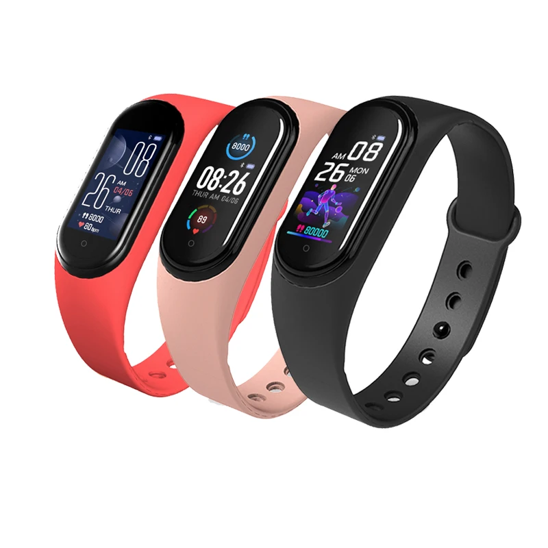 

2020 Best Selling Heart Rate Sports M5 Smart Watch Smartwatch Blood Pressure Bracelet Fitness Reloj smart band 5, Blue/red/black/pink