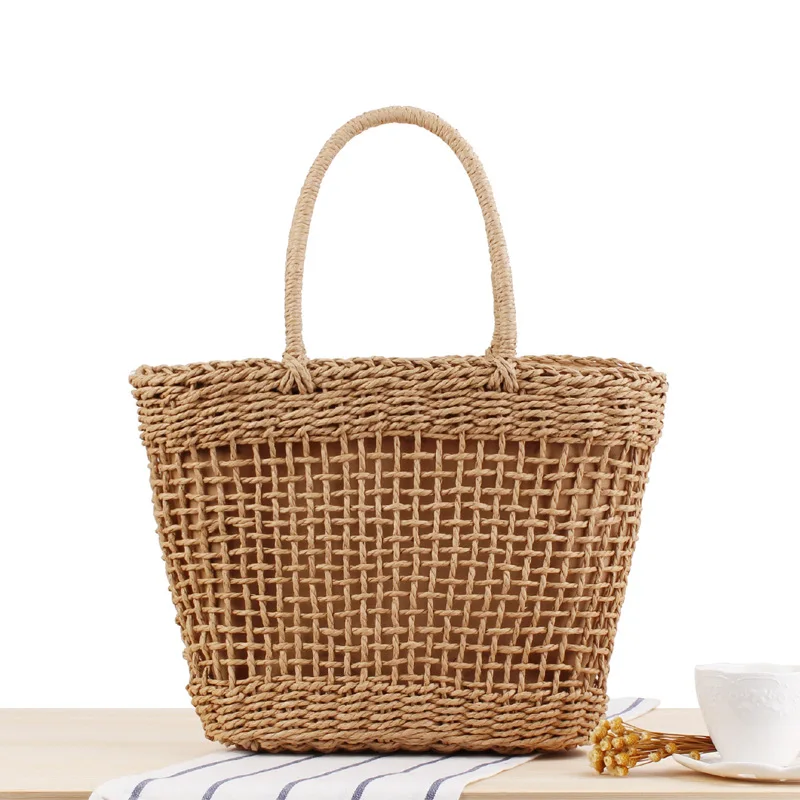 

SP767 trendy personalized straw woven bag handmade hocrochet bag vacation outing hollow basket handicraft bag, Picture shown