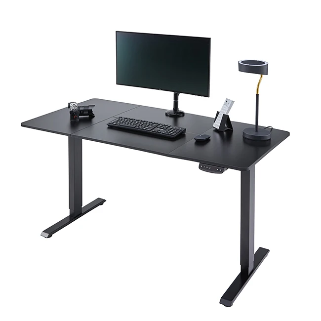 

In Stock 20% Off Big Sale Adjustable Desk Sit Stand Desk Dual Motor Standing Desk Frame with Black Table Top, Black frame with black tabletop