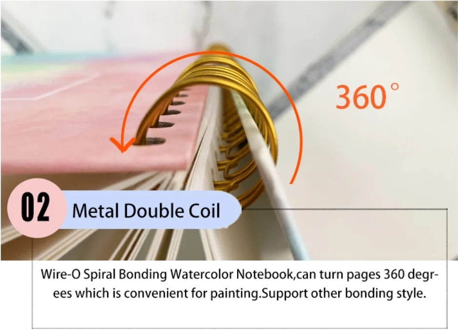 product-Dezheng-Custom Spiral Binding Watercolor Paper Drawing Sketchbook Notebook-img-2