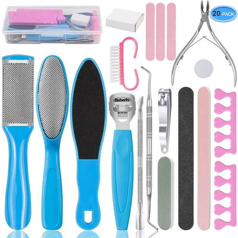 

Stainless Steel Foot Rasp Foot Care Cleaner Nail Clipper DRdd Foot Dead Skin Remover Pedicure Kit