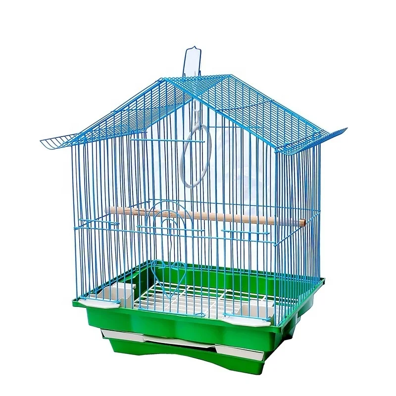 

30*22*38cm Small Chinese Wire Mesh Decorative Outdoor Plastic Metal Bird Parrots Pigeon Cage Trays, Customized color