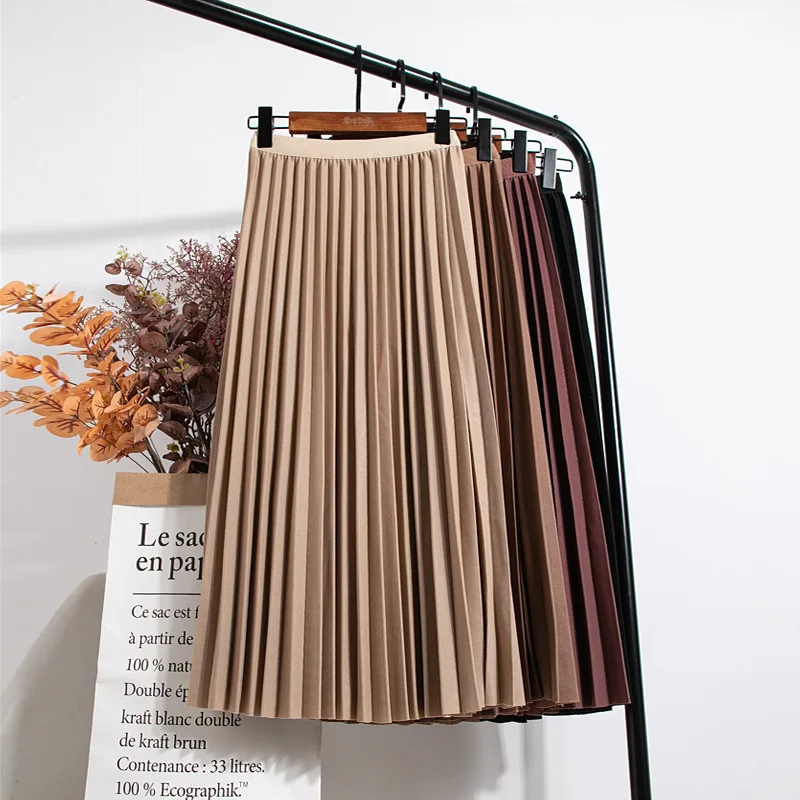 

2023 Women's Clothing Loose Mult Pleated Long Skirts With Many Colors Women's Skirts