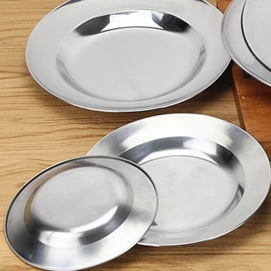 

Cheap price multi size kitchen dinner 201 stainless steel round soup plate for custom
