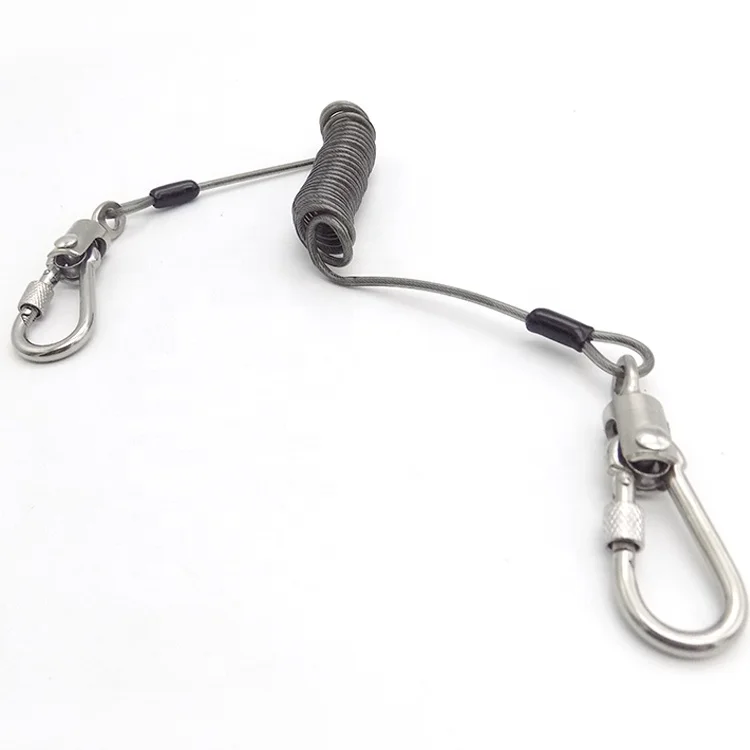 Wholesale Spring Coil Tool Lanyard With Double Spring Buckle For Safety Buy Tool Safety