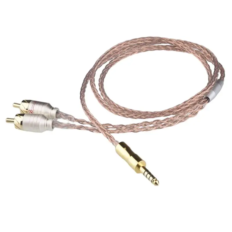 

QINCROWN 7N OCC Silver Plated 4.4mm to 2RCA Aux Audio Cable Studio Headphone Wire