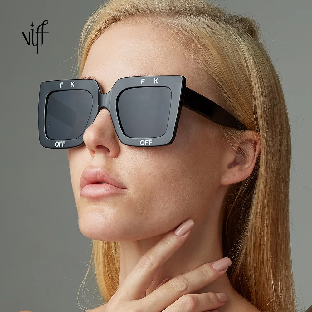 

VIFF HP18927 Foldable Smart Black Lentes De Sol Shades Sun Glasses Ladies Sunglasses Oversized Vintage Sunglasses Women Men PC
