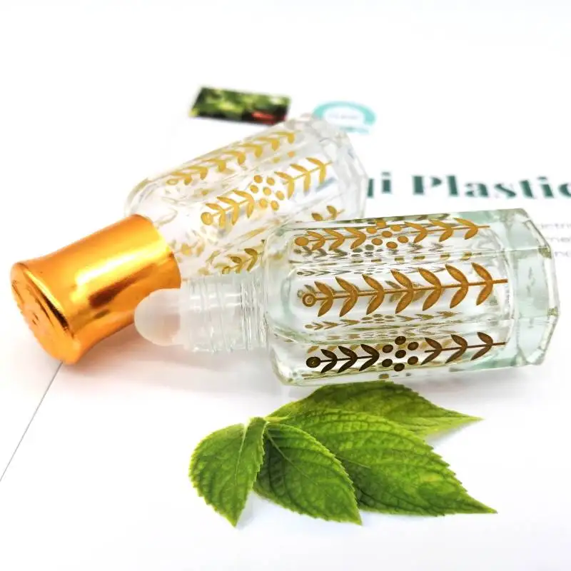 

Roller Bottle Clear Bottle Amber Sample Glass with Stainless Steel Roller Ball and Aluminum Anise Roller on or with Glass Rod