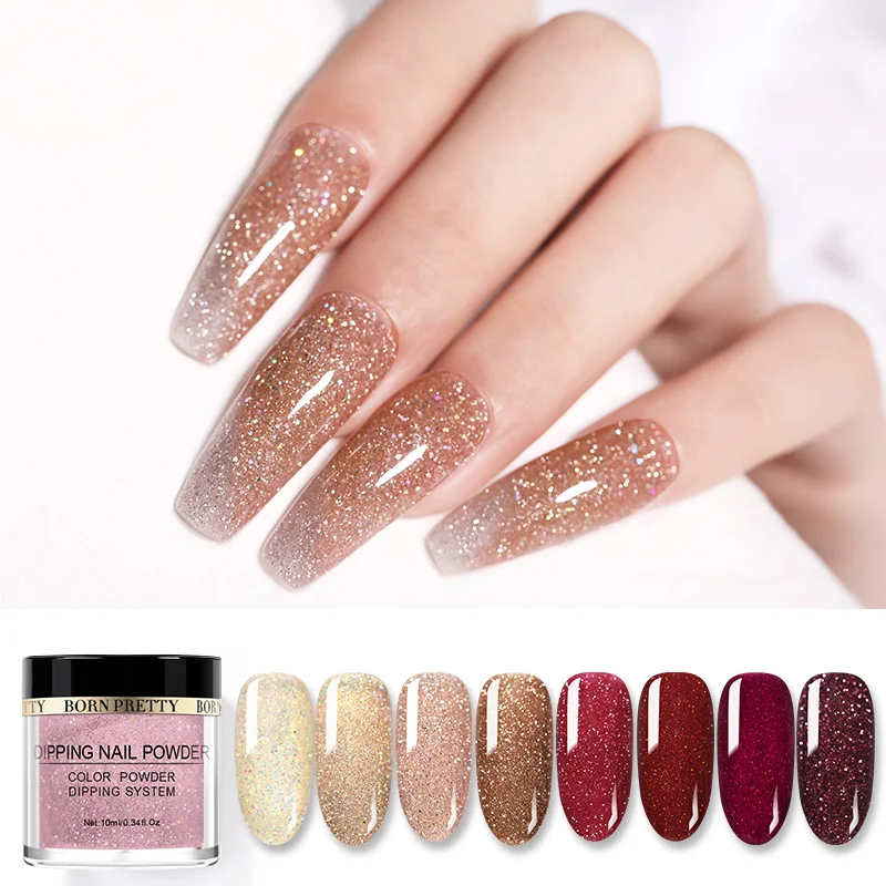 BORN PRETTY 44 Colors 10ml 3 IN 1 Nail Acrylic Dipping Powder Nail Carving Extension Dip Powder