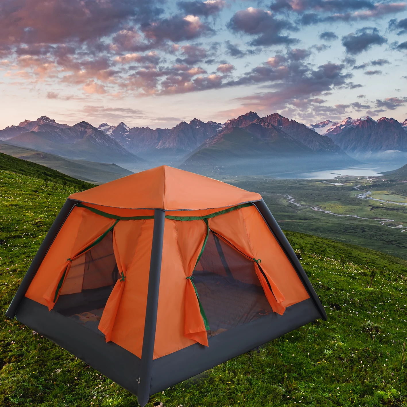 Chufang Large Custom Foldable Camping Tent Quick Automatic 4 Person Inflatable Outdoor Tent
