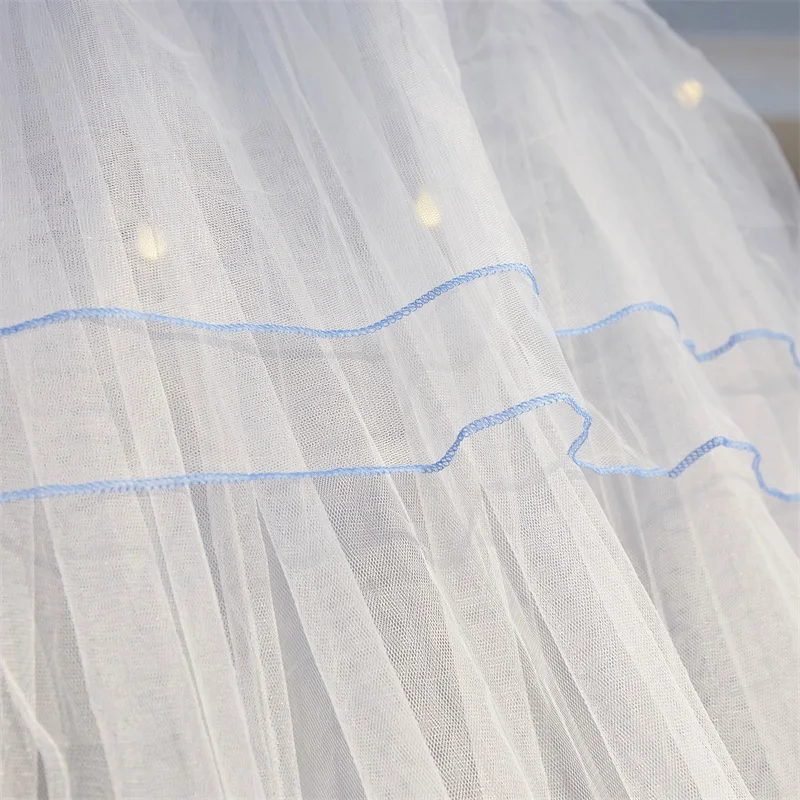 High Quality Elegant Romantic Round White Princess 3 Door Breathable Hanging Celling Circular Mosquito Net