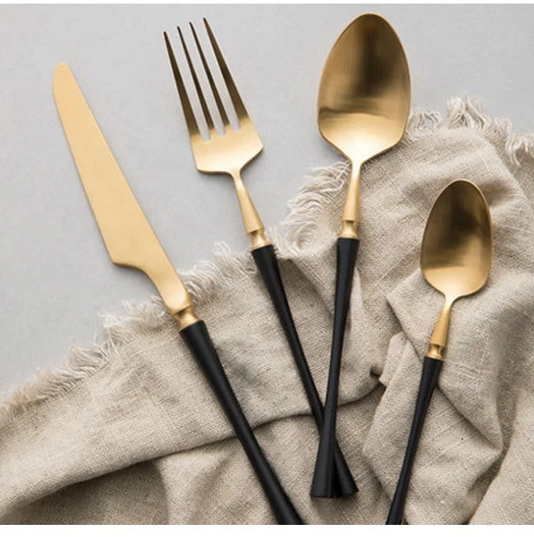 

Hotel Stainless steel cutlery set Portable silver flatware set for home