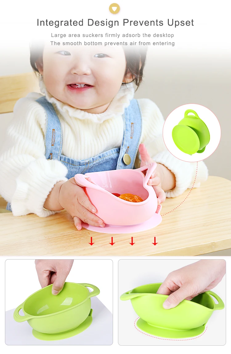2020 New Ideas Nontoxic Dinner Plate Set Silicone Baby Bowl And Spoon